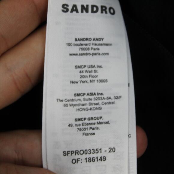 Sandro Dress 38 6 Crystal Embellished Crinkled Satin Twill Midi Party Luxury - Picture 12 of 14